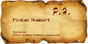 Pinkas Humbert névjegykártya
