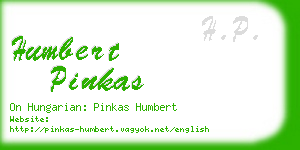 humbert pinkas business card